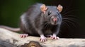 Black rat, Rattus rattus, in front of white background. generative ai Royalty Free Stock Photo