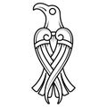 Black Raven. Illustration in the Scandinavian Celtic style