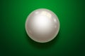 Black realistic billiard eight ball on green table