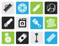 Black Realistic Car Parts and Services icons Royalty Free Stock Photo