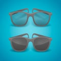 Black realistic glasses and sunglasses. Vector illustration.