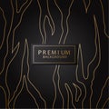 Black Realistic luxury background with fire style golden lines Royalty Free Stock Photo