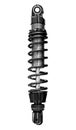 Black rear shock absorber for motorcycle isolated on white background with clipping path Royalty Free Stock Photo