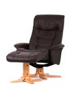 Black recliner with footstool