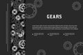 Black rectangular background with technology gears