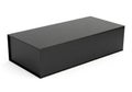 Black rectangular box with smooth surface and clean edges on white background Royalty Free Stock Photo