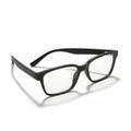 Black rectangular eyeglasses with clear lenses on a white background Royalty Free Stock Photo