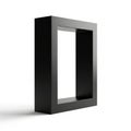 Black Rectangular Frame Object with Open Center on White Background Royalty Free Stock Photo