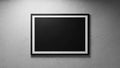 Black Rectangular Frame with White Matting on a Textured Gray Wall 20251218 Royalty Free Stock Photo