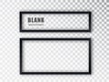 Black rectangular frames. Blank banners template with place for an inscription Royalty Free Stock Photo