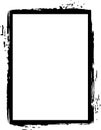 Black rectangular grunge frame with brush strokes creating a vintage border effect, ideal for adding a touch of Royalty Free Stock Photo