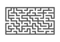 Black rectangular labyrinth. Game for kids. Puzzle for children. Maze conundrum. Flat vector illustration isolated on white