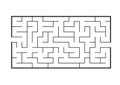 Black rectangular labyrinth. Game for kids. Puzzle for children. Maze conundrum. Flat vector illustration isolated on white