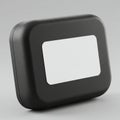 A black, rectangular object with rounded edges and a smooth, matte texture appears Royalty Free Stock Photo