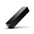 Black Rectangular Prism Object Isolated on White Background shape geometry Royalty Free Stock Photo