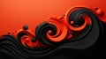 a black and red abstract background with swirls Royalty Free Stock Photo