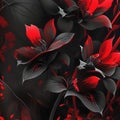 Black and red abstract flower Illustration for prints, wall art, cover and invitation