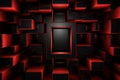 Black and red abstract tech geometric modern background Royalty Free Stock Photo