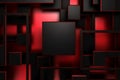 Black and red abstract tech geometric modern background Royalty Free Stock Photo