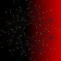 Black and red background with a pattern of gold colors Royalty Free Stock Photo