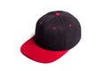 Black and red baseball cap isolated Royalty Free Stock Photo