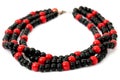 Black with Red Beaded Necklace