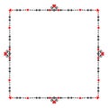 Black and red blank heart square banner frame design elements on white background