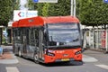 Black and red bus runned by RET in R-NET colors