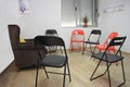 Empty chairs prepared for group psychotherapy Royalty Free Stock Photo