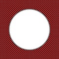 Black and red checkered circle vector frame with copy space