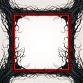 a black and red frame with branches and leaves Royalty Free Stock Photo