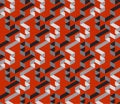 Black and red geometric stripe labyrinth seamless pattern Royalty Free Stock Photo