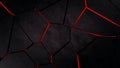 Black with red glow cracked abstract background