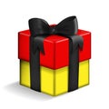 Black, red, gold gift box Royalty Free Stock Photo