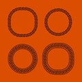 Black and red greek meander frames set, vector template Royalty Free Stock Photo