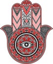 Black and red hamsa vector design