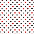Black and red Heart seamless pattern. Colorful hearts. Packaging design for gift wrap. Abstract geometric modern background. Royalty Free Stock Photo
