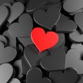 Black and red hearts