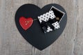 Black and red hearts with a jewel