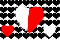 Black and Red Hearts With White Heart Spotlight Background Royalty Free Stock Photo