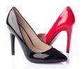 Black and red high heel shoe Royalty Free Stock Photo