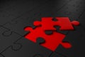 Black and red jigsaw puzzle pieces Royalty Free Stock Photo