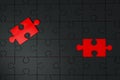 Black and red jigsaw puzzle pieces top view Royalty Free Stock Photo