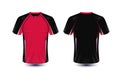 Black and red layout e-sport t-shirt design template