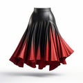 Eye-catching Red And Black Skirt With Balanced Asymmetry