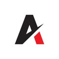 Black red letter A strong logo design illustration Royalty Free Stock Photo