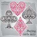 Black and red playing card suits ornamental