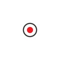 Black and red record icon. podcast button. radio, podcast logo. Audio message, voice, record