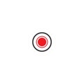 Black and red record icon. podcast button. radio, podcast logo. Audio message, voice, record