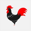 Black and red rooster - the symbol of the chinees new year. Cart